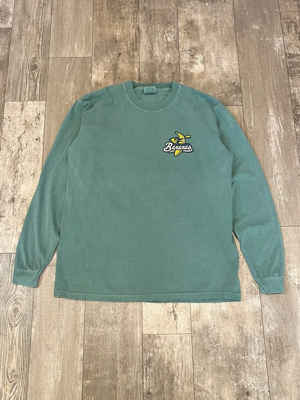 SAVANNAH BANANAS Baseball Comfort Colors Long-Sleeve T-Shirt Mens L Green Yellow